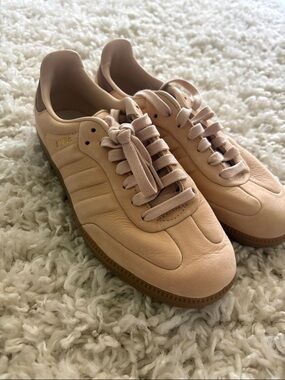 Addidas sambas Light Pink Leather Sneakers with Gum Sole